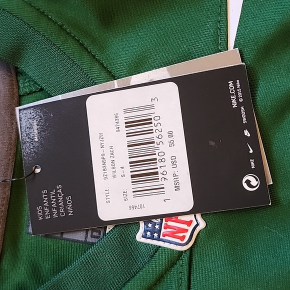 NWT Boys NFL Jets Zach Wilson Jersey - Picture 5 of 6
